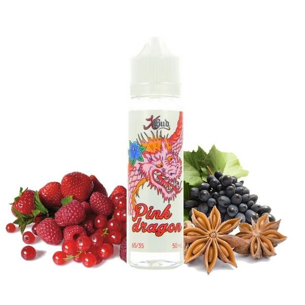 E-liquide Pink Dragon 50 ml Xbud, flacon grand format saveurs fruit du dragon, fruits rouges et notes exotiques.