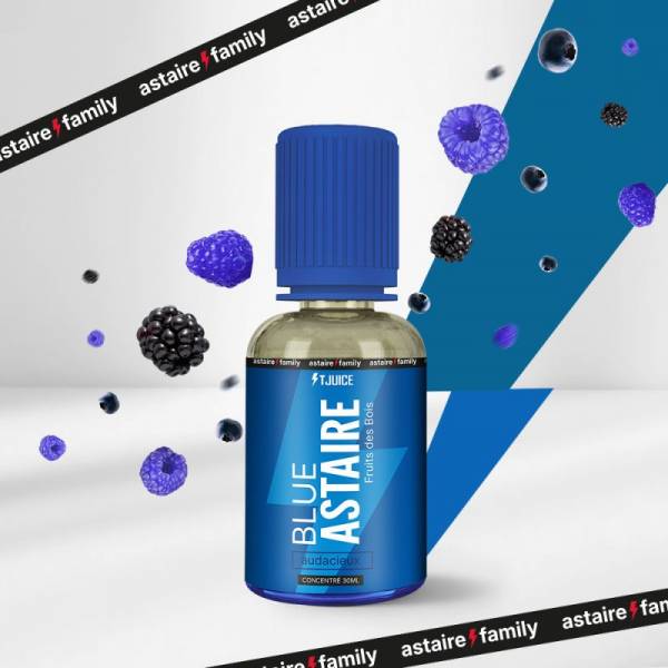 Découvrez le concentré Blue Astaire 30 ml T-Juice, arôme DIY fruité et frais qui infuse l'univers du vapotage d'une explosion de baies bleues et rouges pour des e-liquides personnalisés intenses. Disponible sur www.vapings.fr à 11€90