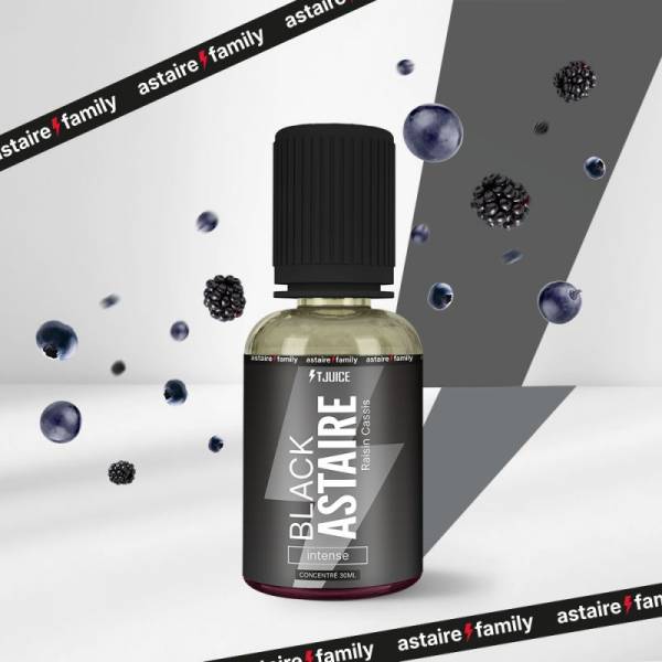 Le Concentré Black Astaire 30ml de T-Juice invite à explorer un univers de saveurs sombres et intenses, où les baies noires et le cassis dansent avec une fraîcheur subtile pour un e-liquide DIY inoubliable. Disponible sur www.vapings.fr à 11€90