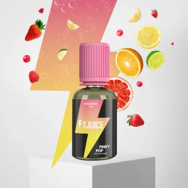 Ce concentré, désormais fabriqué en France par la marque T-Juice, associe la fraîcheur d’une limonade rose à l’intensité des agrumes (citron et pamplemousse) et la gourmandise des fruits rouges, pour une recette originale et équilibrée. Disponible sur www.vapings.fr à 11€90