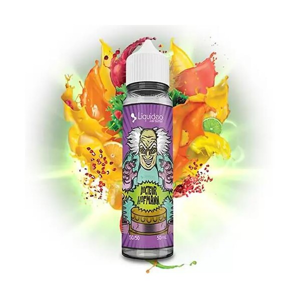 E-liquide Dr Hofmann 50 ml Tentation by Liquideo, flacon grand format saveurs bonbon acidulé, fruits rouges et notes gourmandes.