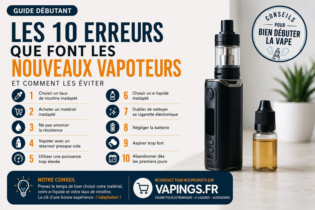 Les 10 erreurs que font les nouveaux vapoteurs (et comment les éviter)