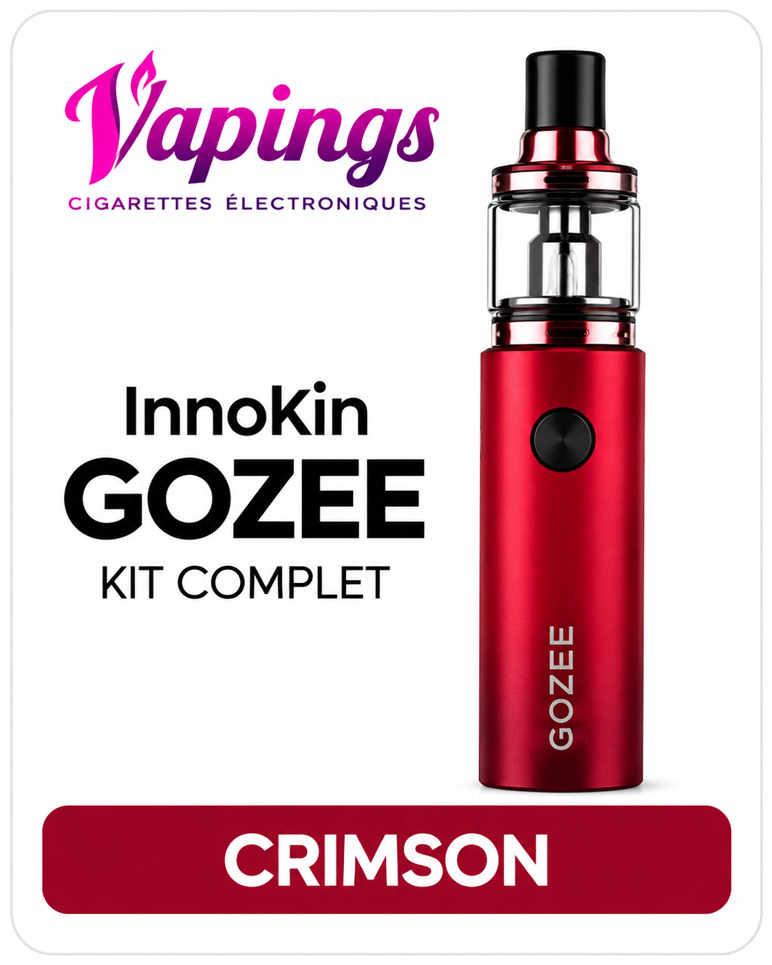 Kit Innokin GOZEE rouge Crimson – Cigarette électronique