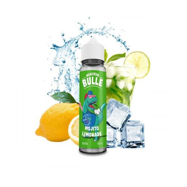 E-liquide Mojito Limonade 50 ml Mr Bulle, flacon grand format saveurs mojito, limonade, citron vert et menthe fraîche.