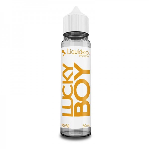 E-liquide Lucky Boy 50 ml Liquideo, flacon grand format saveur classic blond doux aux notes gourmandes.