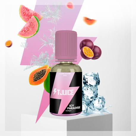 Concentré pour Diy Icy Paradise 30 ML - Tjuice. passion - goyave - fraîcheur. Disponible sur www.vapings.fr à 11€90