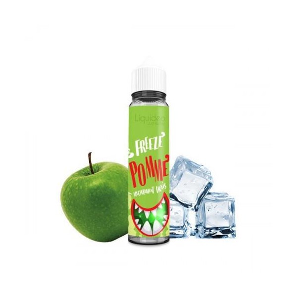 E-liquide Freeze Pomme 50 ml Liquideo, flacon grand format saveur pomme avec fraîcheur intense.