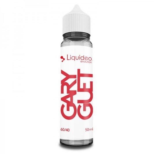 E-liquide Gary Guet 50 ml Liquideo, flacon grand format saveurs goyave, citron vert et fruits exotiques.