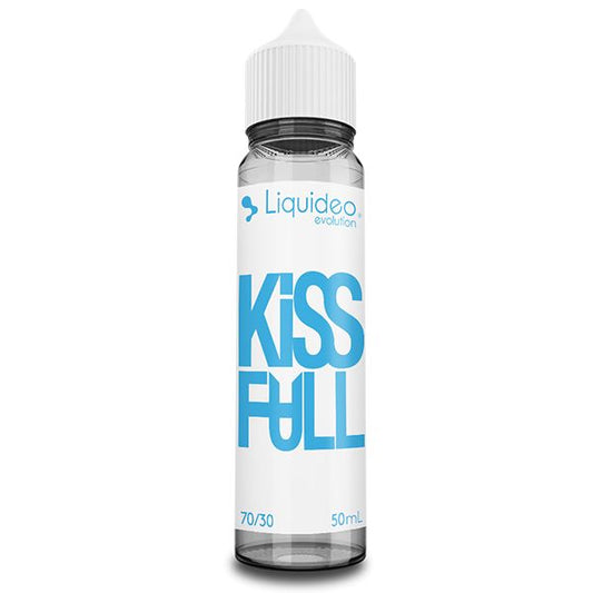 E-liquide Kiss Full 50 ml Liquideo, flacon grand format saveurs fruits rouges, raisin noir et fraîcheur intense.