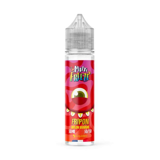E-liquide Fripon Melon Banane 50 ml Multi Freeze by Liquideo, flacon grand format saveurs melon, banane et fraîcheur intense.