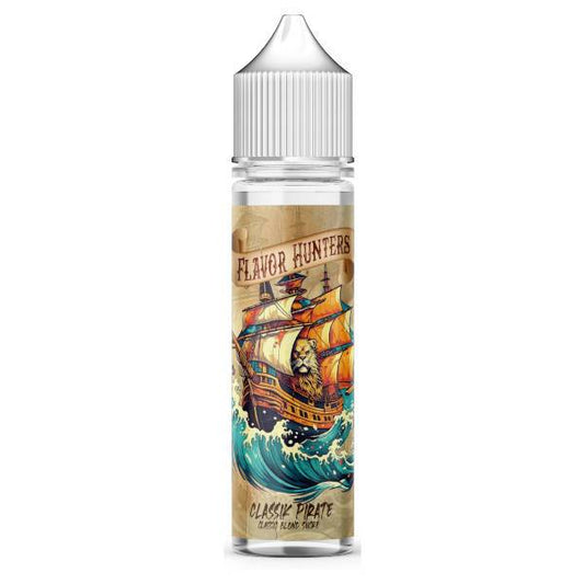 E-liquide Classik Pirate 50 ml Flavor Hunters X Liquideo, flacon grand format saveur classic blond aux notes gourmandes et boisées.