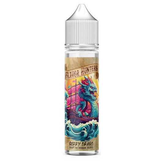 E-liquide Berry Drago 50 ml Flavor Hunters X Liquideo, flacon grand format saveurs fruits rouges et fruit du dragon.