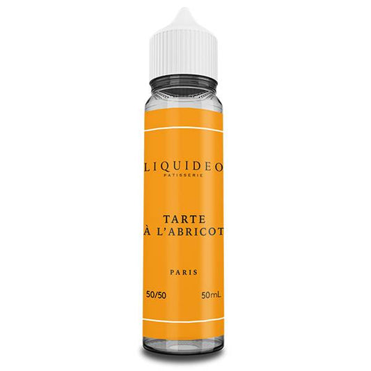 E-liquide Tarte à l'Abricot 50 ml Liquideo, flacon grand format saveurs pâte sablée, abricot et tarte gourmande.