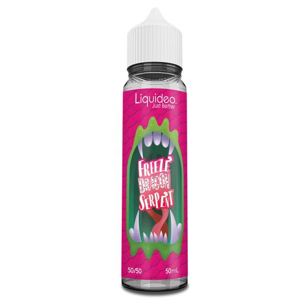 E-liquide Freeze Dragon Serpent 50 ml Liquideo, flacon grand format saveurs fruit du dragon,  fruits du serpent  et fraîcheur intense.