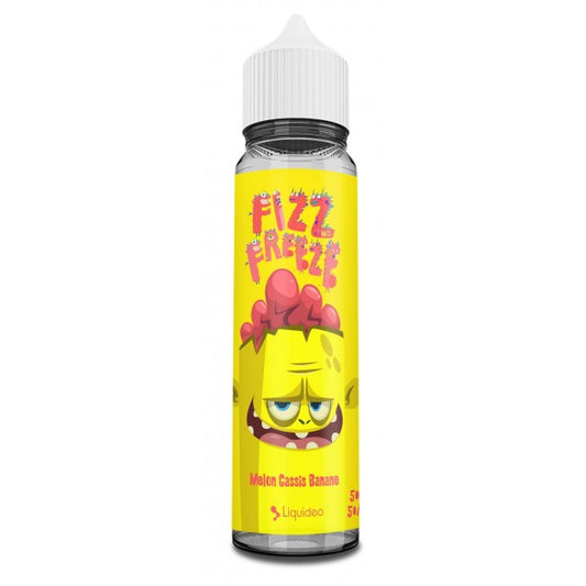 E-liquide Melon Cassis Banane 50 ml Fizz & Freeze by Liquideo, flacon grand format saveurs melon, cassis, banane et fraîcheur intense.