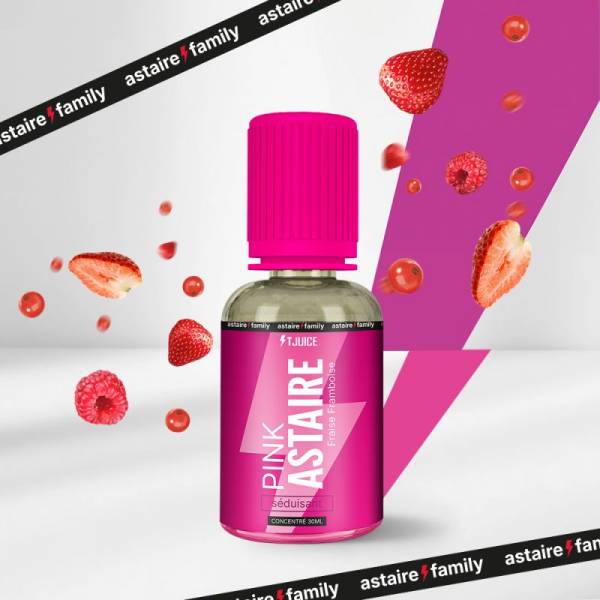 Le concentré Pink Astaire 30ml de T-Juice invite à une escapade fruitée dans l'univers du vapotage DIY, où les saveurs explosives des baies rouges se mêlent à une fraîcheur irrésistible. Disponible sur www.vapings.fr à 11€90