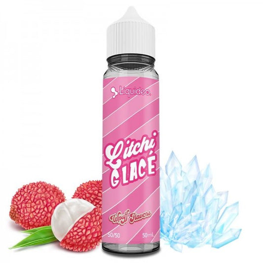 E-liquide Litchi Glacé 50 ml Wpuff Flavors by Liquideo, flacon grand format saveur litchi avec fraîcheur intense.