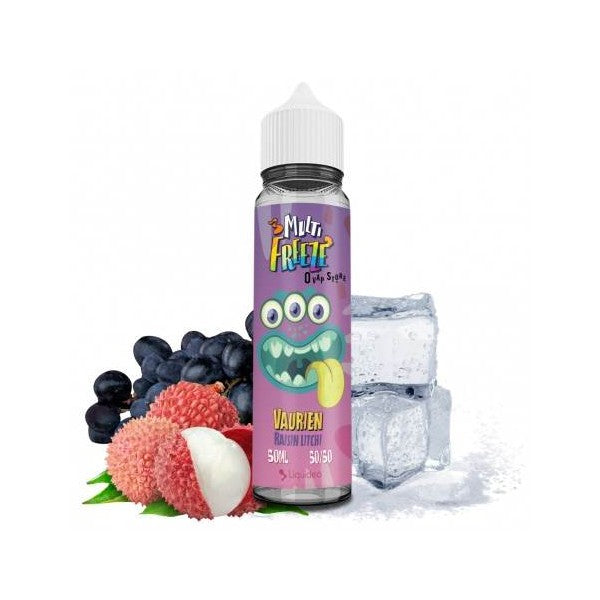 E-liquide Vaurien Raisin Litchi 50 ml Multi Freeze by Liquideo, flacon grand format saveurs raisin, litchi et fraîcheur intense.