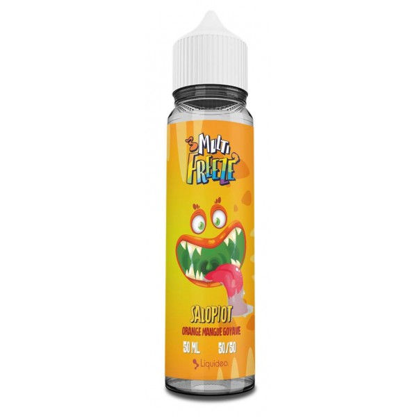 E-liquide Salopiot 50 ml Multi Freeze by Liquideo, flacon grand format Faites place au petit salopiot de Liquideo. Dans une bouteille dosée à 50PG et 50VG, retrouvez une combinaison de mangues, d'oranges juteuses et de goyaves sucrées. Le tout s'accompagne d'une touche légèrement givrée.