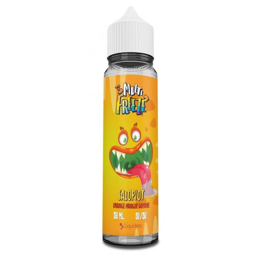 E-liquide Salopiot 50 ml Multi Freeze by Liquideo, flacon grand format Faites place au petit salopiot de Liquideo. Dans une bouteille dosée à 50PG et 50VG, retrouvez une combinaison de mangues, d'oranges juteuses et de goyaves sucrées. Le tout s'accompagne d'une touche légèrement givrée.