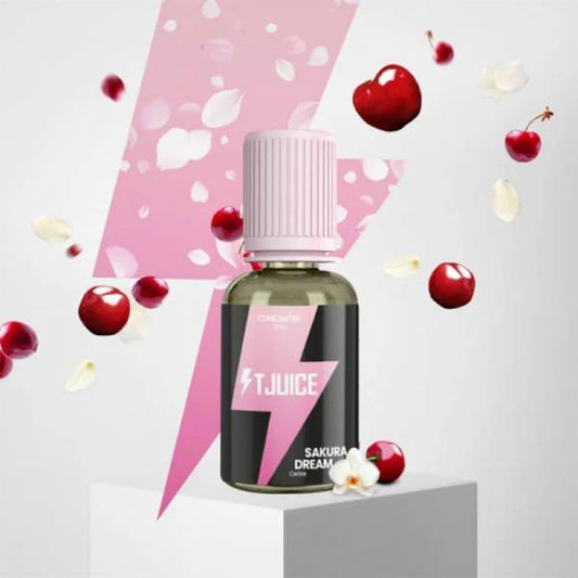 Le&nbsp;concentré Sakura Dream 30ml de T-Juice&nbsp;propose une expérience unique, inspirée de la délicatesse japonaise et du raffinement de la&nbsp;cerise japonaise. Ce fruit précieux, à la fois&nbsp;savoureux et doux, se distingue par ses&nbsp;notes légèrement vanillées, délicates et enchanteresses, qui évoquent toute la grâce et l’élégance d’une fleur de cerisier. Disponible sur www.vapings.fr à 11€90