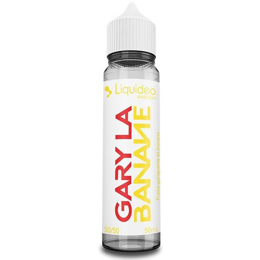E-liquide Gary la Banane 50 ml Liquideo, flacon grand format saveur banane mûre et notes gourmandes.
