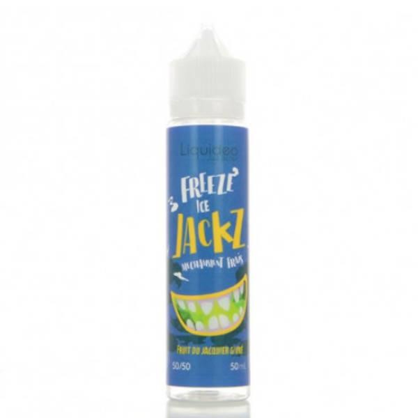 E-liquide Freeze Ice Jackz 50 ml Liquideo, flacon grand format saveurs pomme, jacquier (jackfruit) et fraîcheur intense.