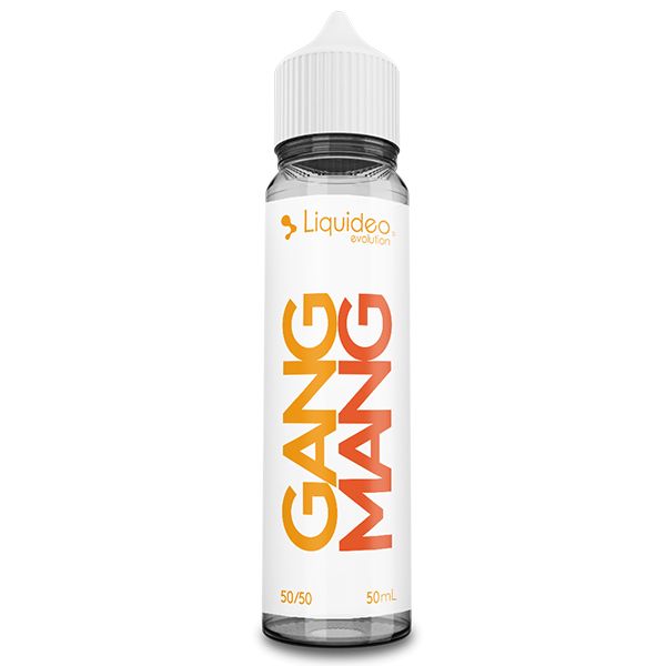 E-liquide Gang Mang 50 ml Liquideo, flacon grand format saveurs mangue exotique et fruits tropicaux.