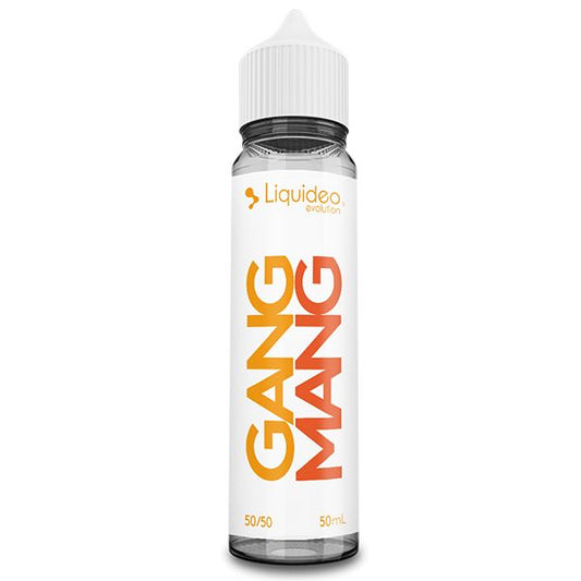 E-liquide Gang Mang 50 ml Liquideo, flacon grand format saveurs mangue exotique et fruits tropicaux.