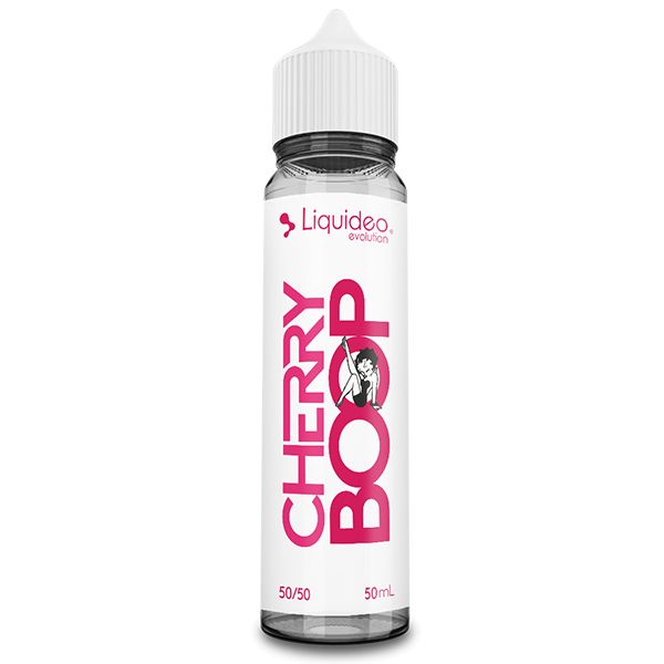 E-liquide Cherry Boop 50 ml Liquideo, flacon grand format saveur cerise sucrée et notes fruitées.