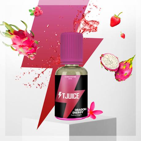 Concentré pour Diy  Dragon Energy 30 ML - Tjuice. fruit du dragon - pastèque - boisson énergisante. Disponible sur www.vapings.fr à 11€90