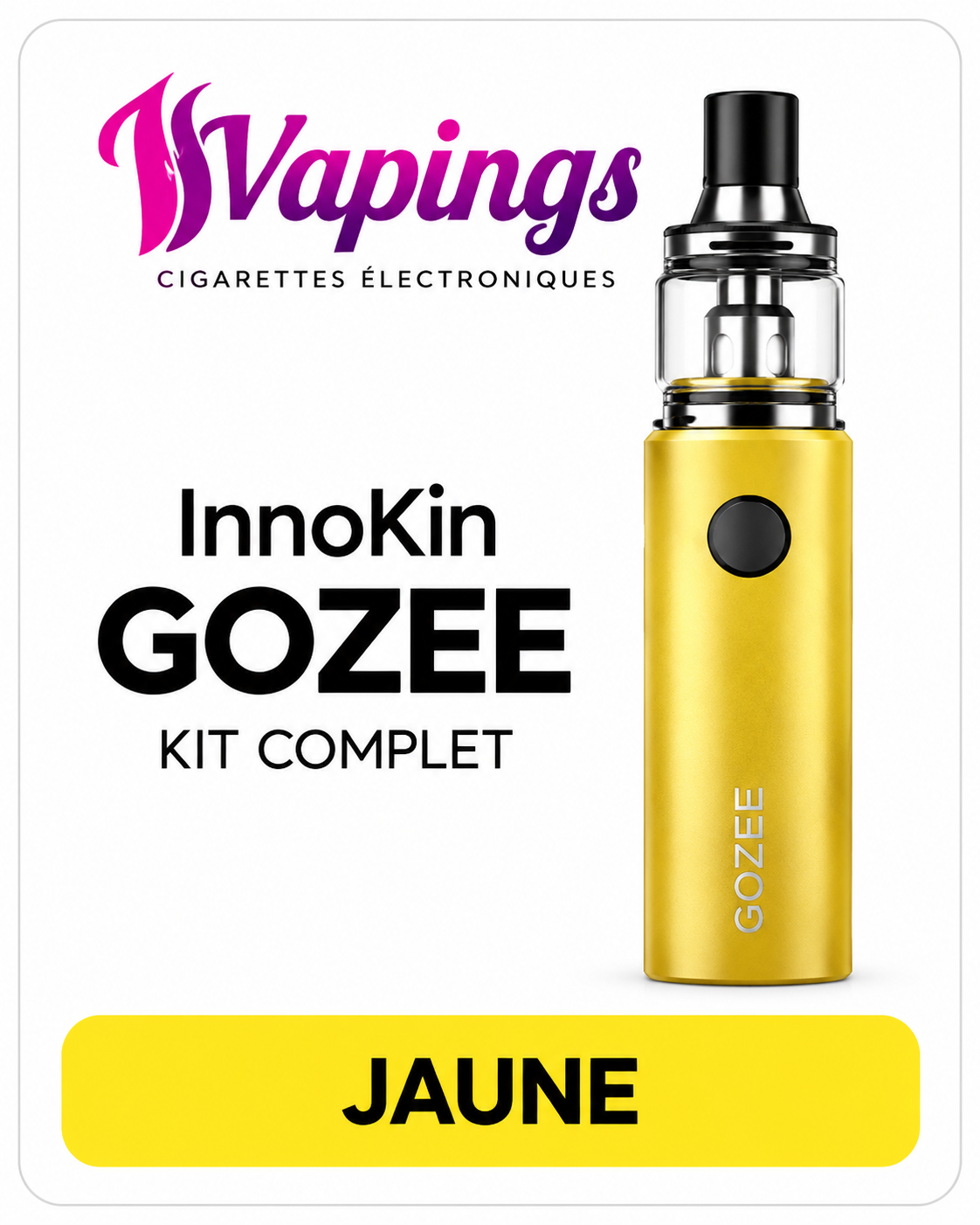 Kit Innokin GOZEE jaune – Cigarette électronique
