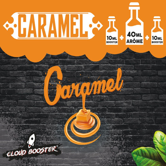E-liquide Caramel 60 ml Cloud Booster, saveur gourmande pour cigarette électronique
