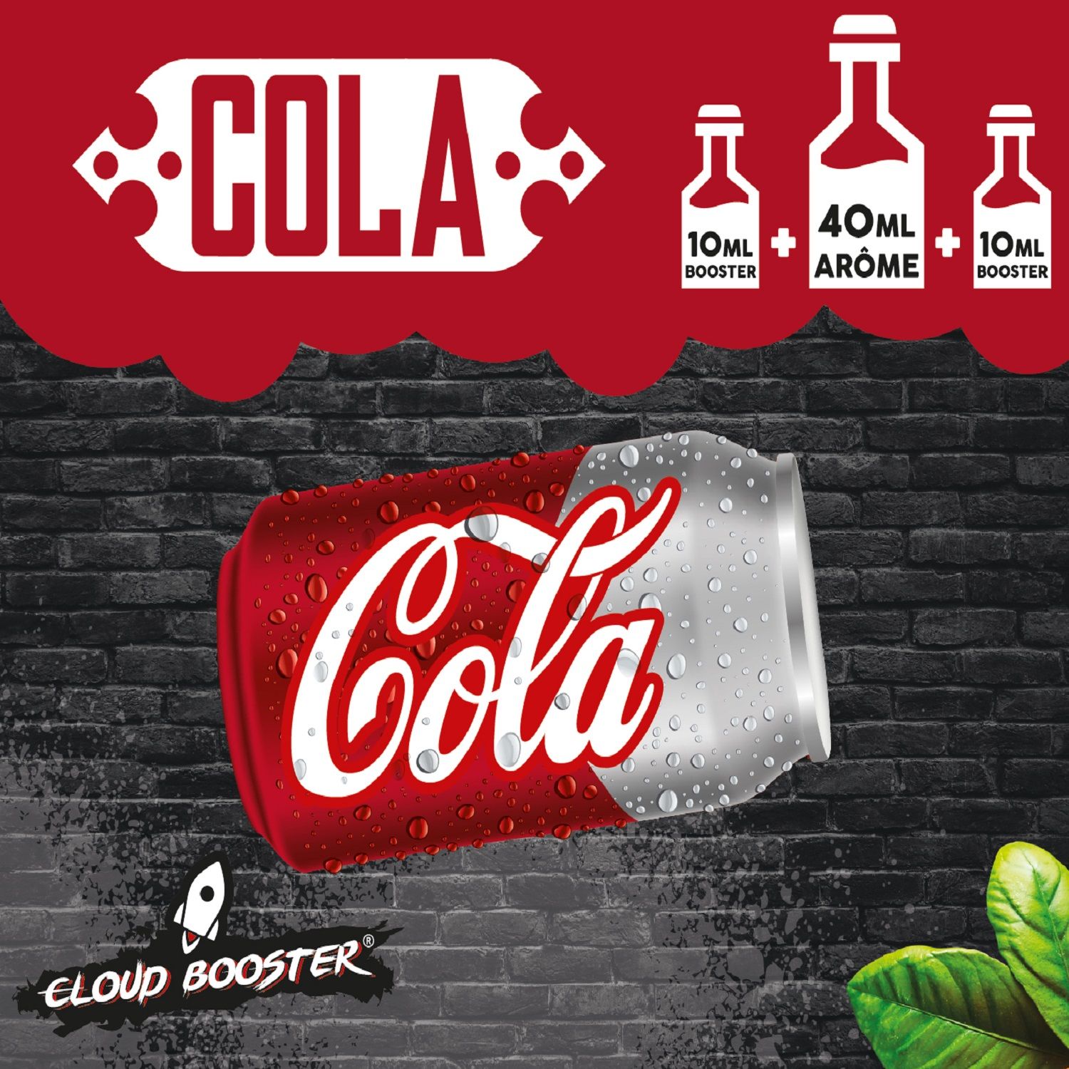 "E-liquide Cola 60 ml Cloud Booster, saveur soda rafraîchissante pour cigarette électronique