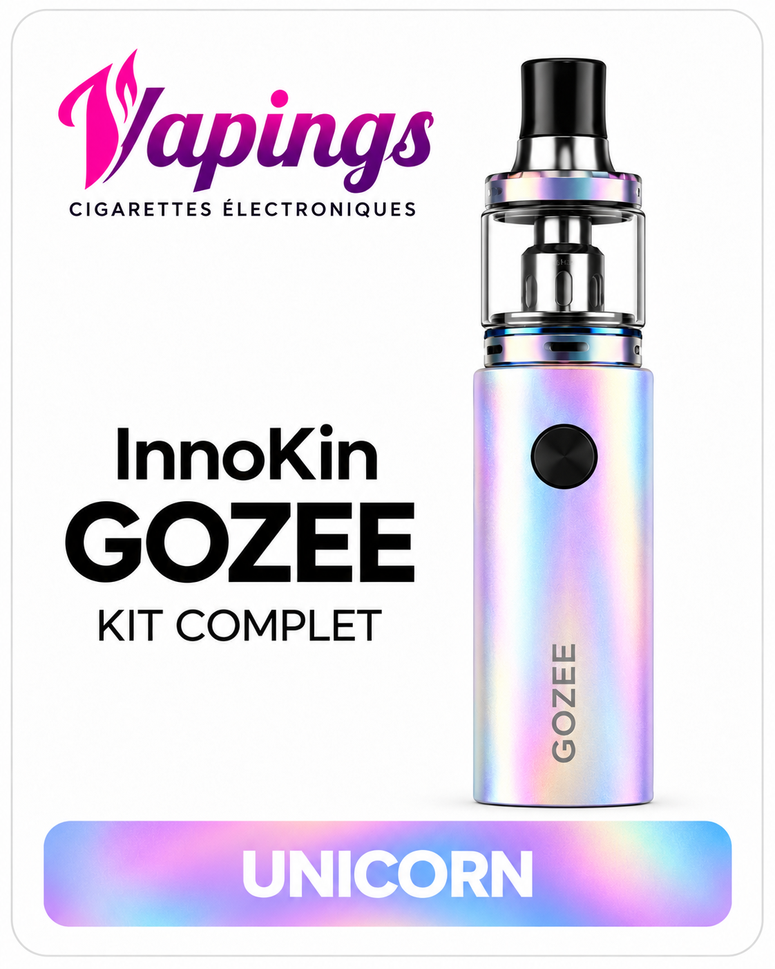 Kit Innokin GOZEE Unicorn irisé – Cigarette électronique