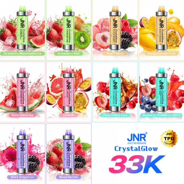 Crystal Glow 33000 Puffs 20mg - Vape Puissante et Durable

