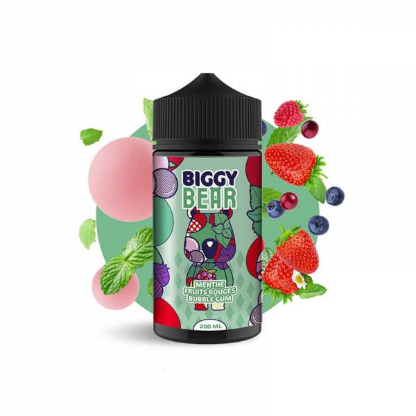 Flacon e-liquide Menthe Fruits Rouges Bubble Gum 200ML Biggy Bear